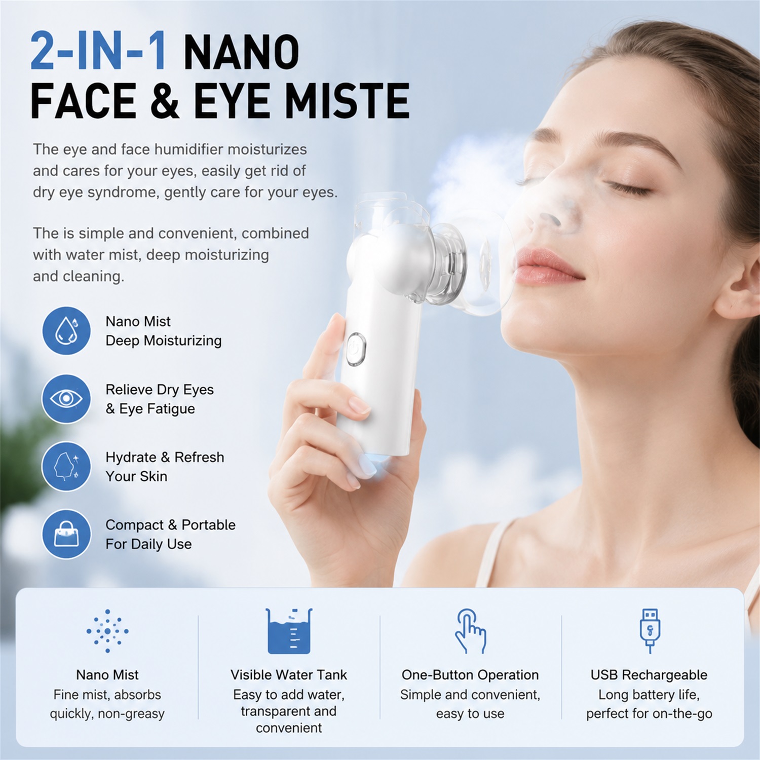 Face Steamer - Vaporizador Facial 2 em 1 com