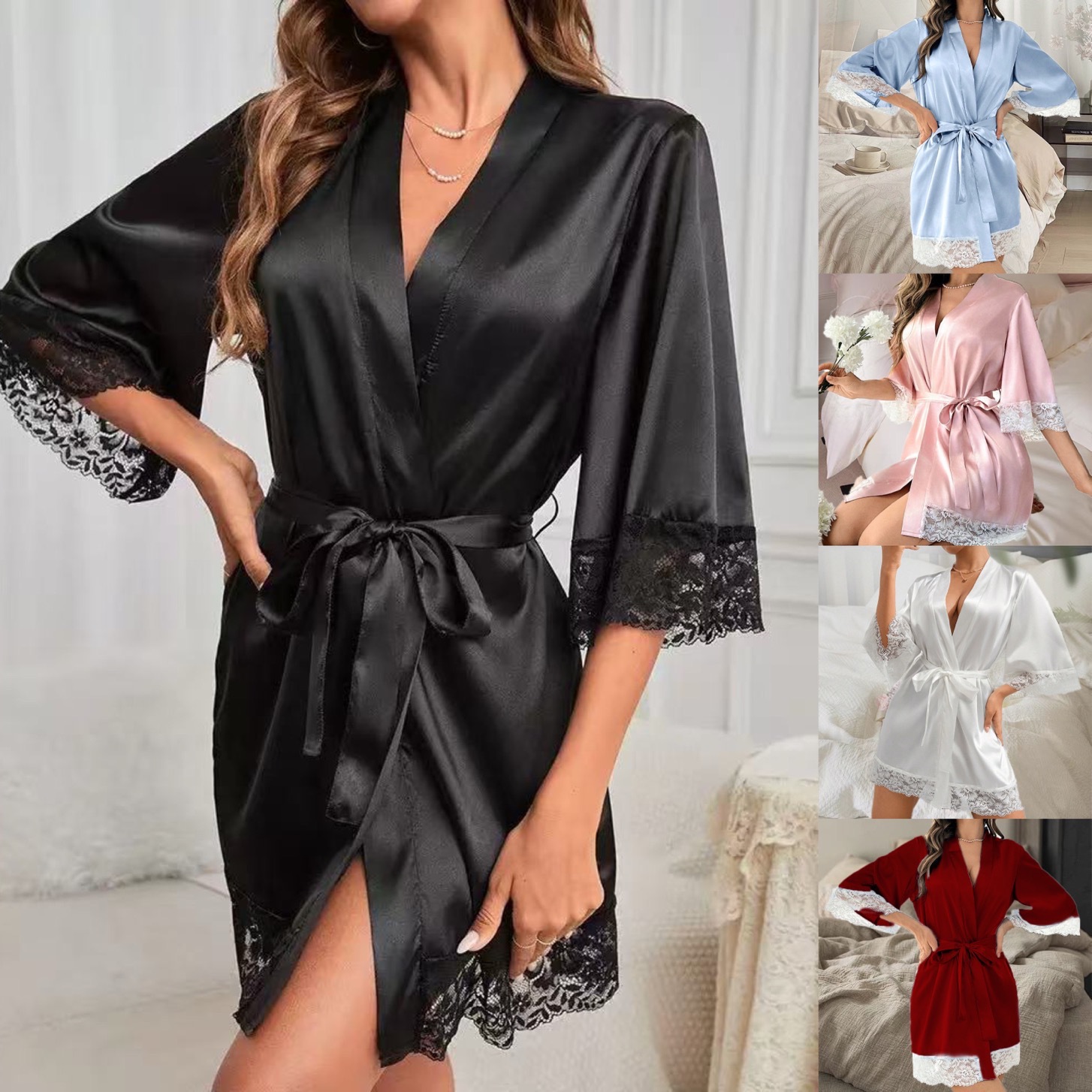 Roupões de noiva europeus e am - Bathrobe avaliação e preço
