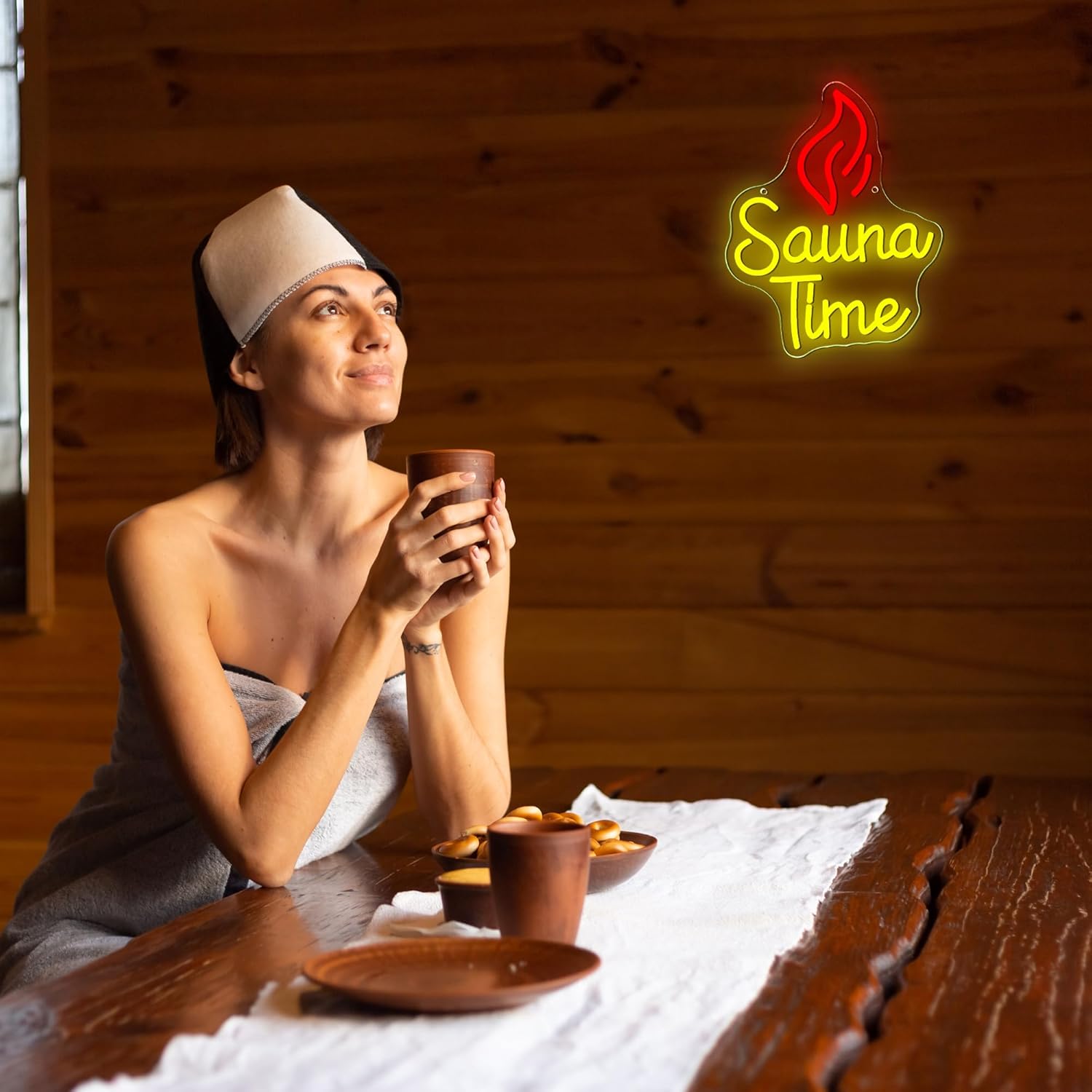 Letreiro Neon Sauna Time, Luz  - Spa Wellness Gym avaliação e preço