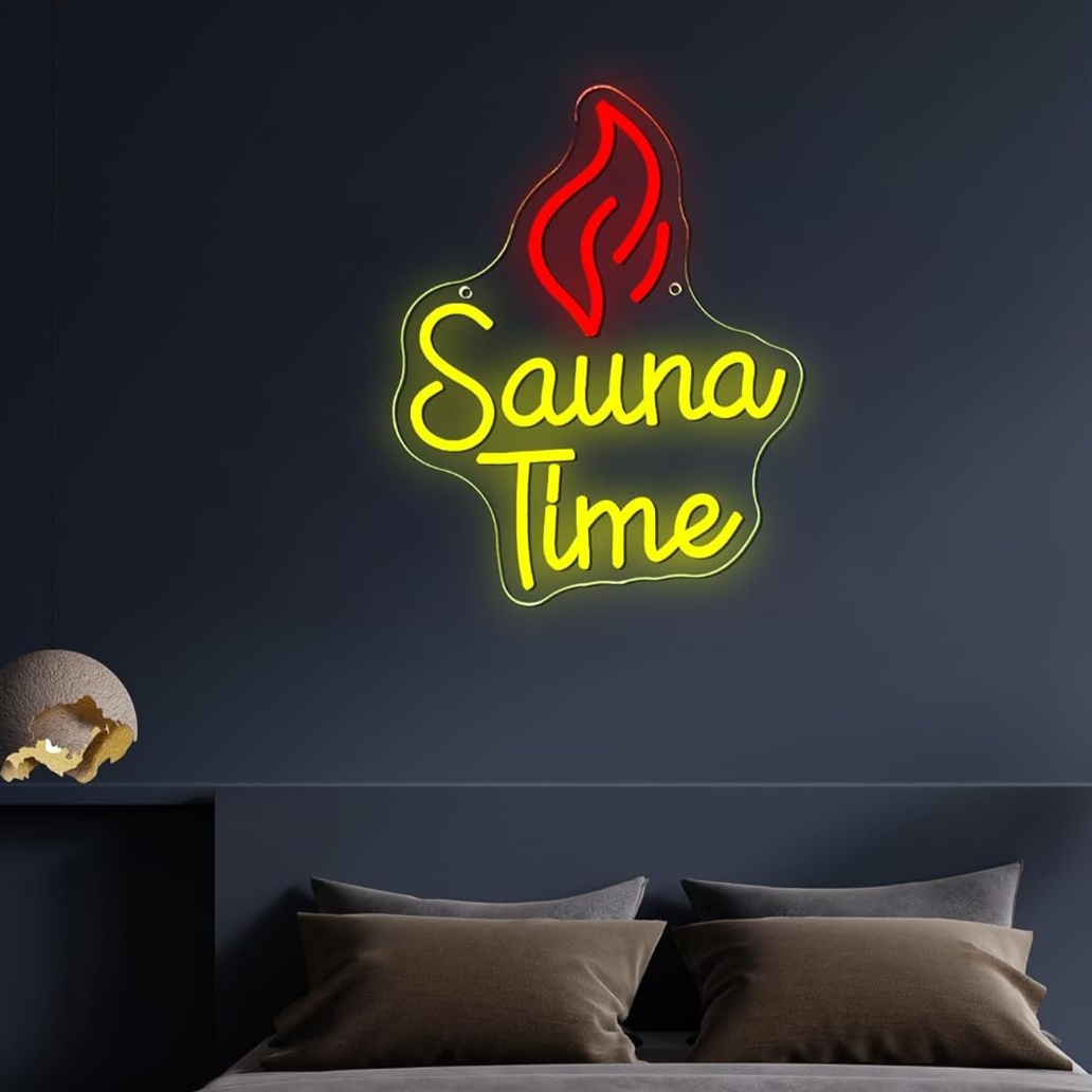 Letreiro Neon Sauna Time, Luz  - Spa Wellness Gym avaliação e preço